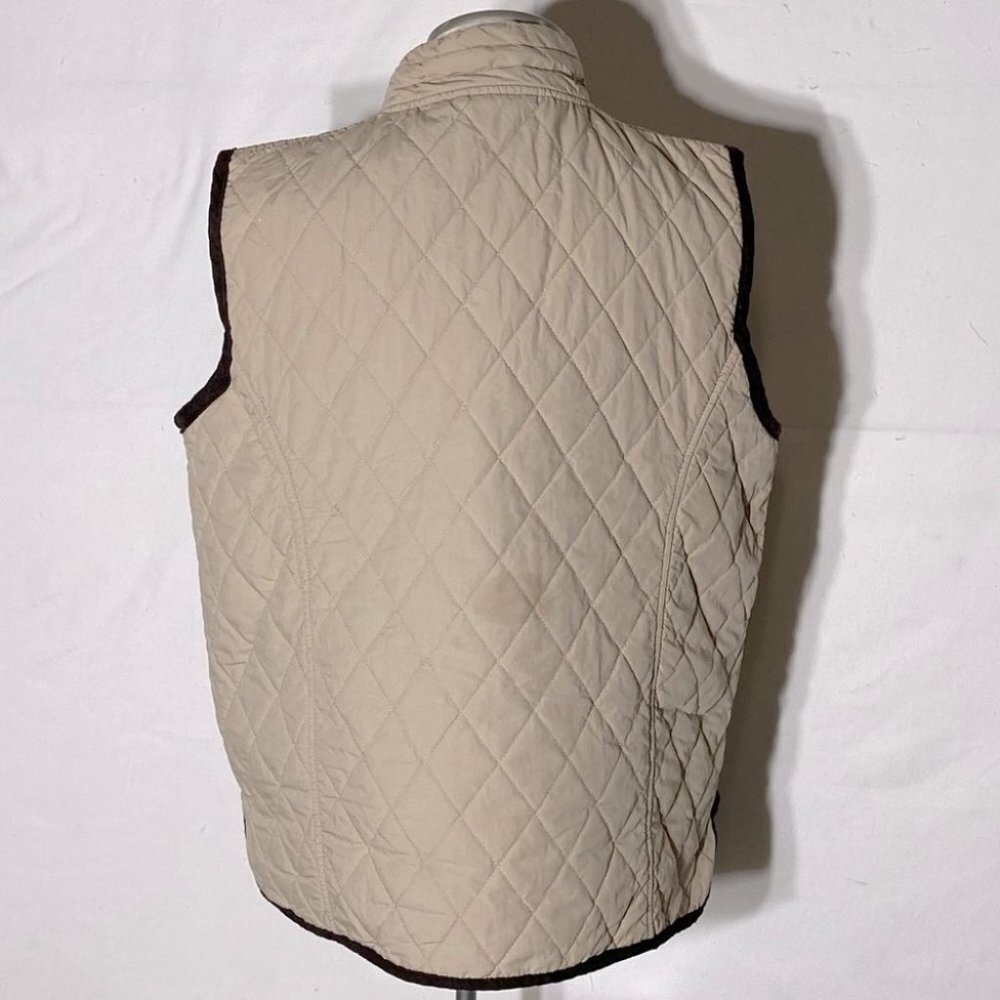 Vintage Banff Beige Quilted Zip Front Vest L Gorpcore Hiking Activewear - Picture 3 of 13